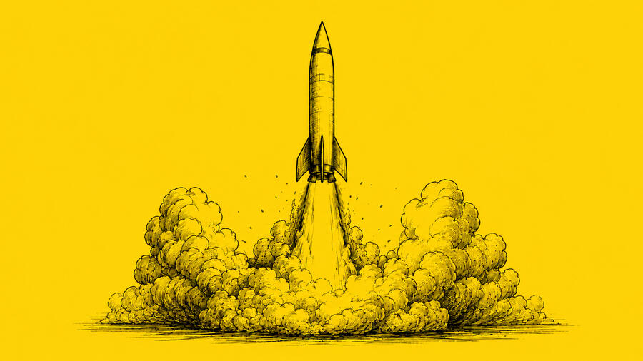 Cohete amarillo Mockup